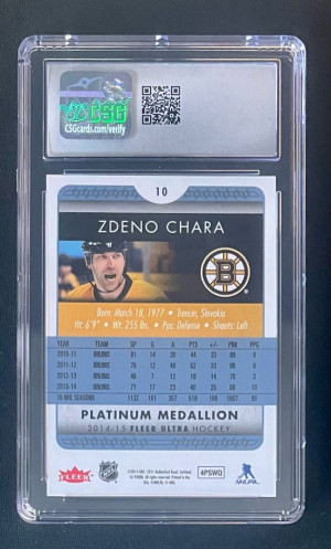 2014-15 Fleer Ultra Zdeno Chara Platinum Medallion /99 CSG 9 back